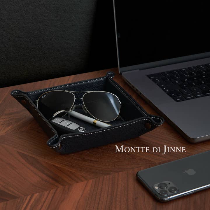 MONTTE DI JINNE - Wholesale Decorative Tray - Italian Handmade Genuine Leather Valet Tray8
