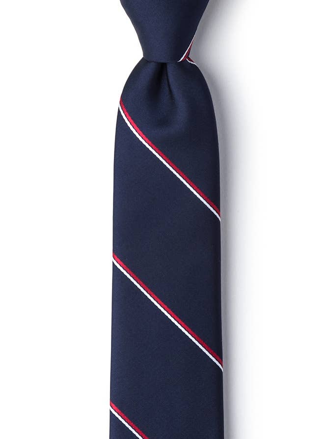 Understated Patriot Skinny Tie - Marineblauwe microvezel voor wholesale door Wild Ties