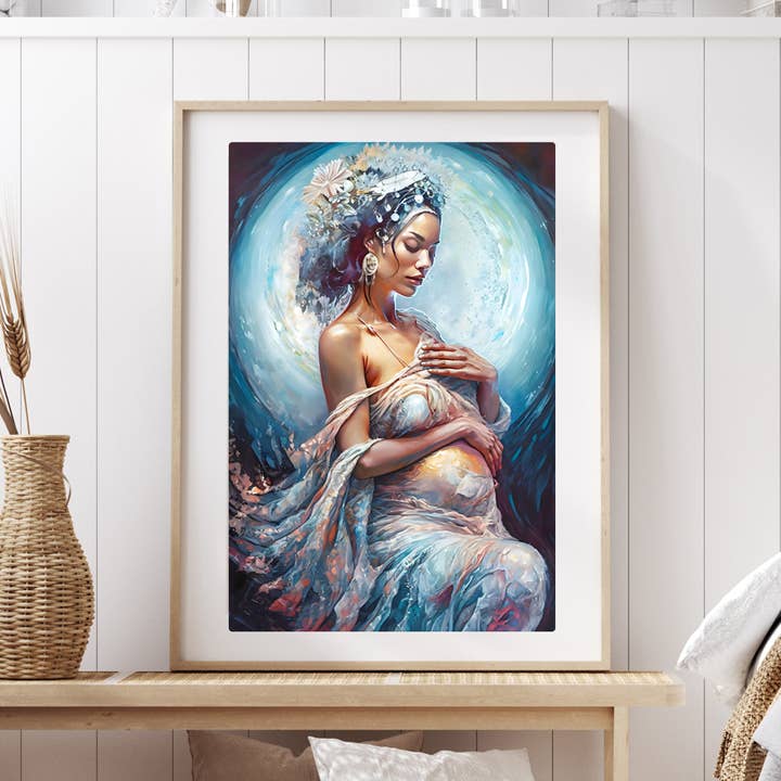 African Birthing Goddess Deity Wall Art Print, Spiritual Art for wholesale by Sacred Wisdom Shop