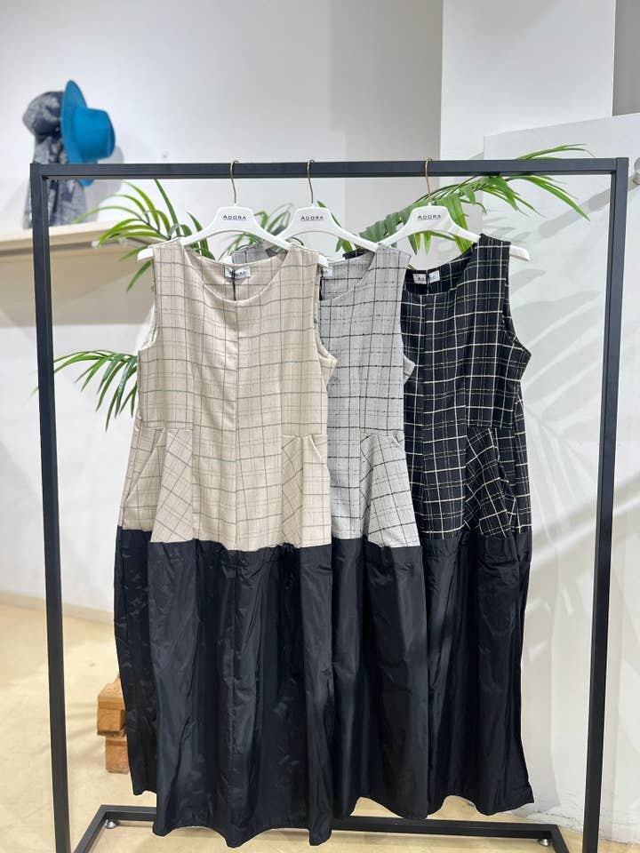 Ärmelloses kariertes Kleid für den Großhandel von ADORA