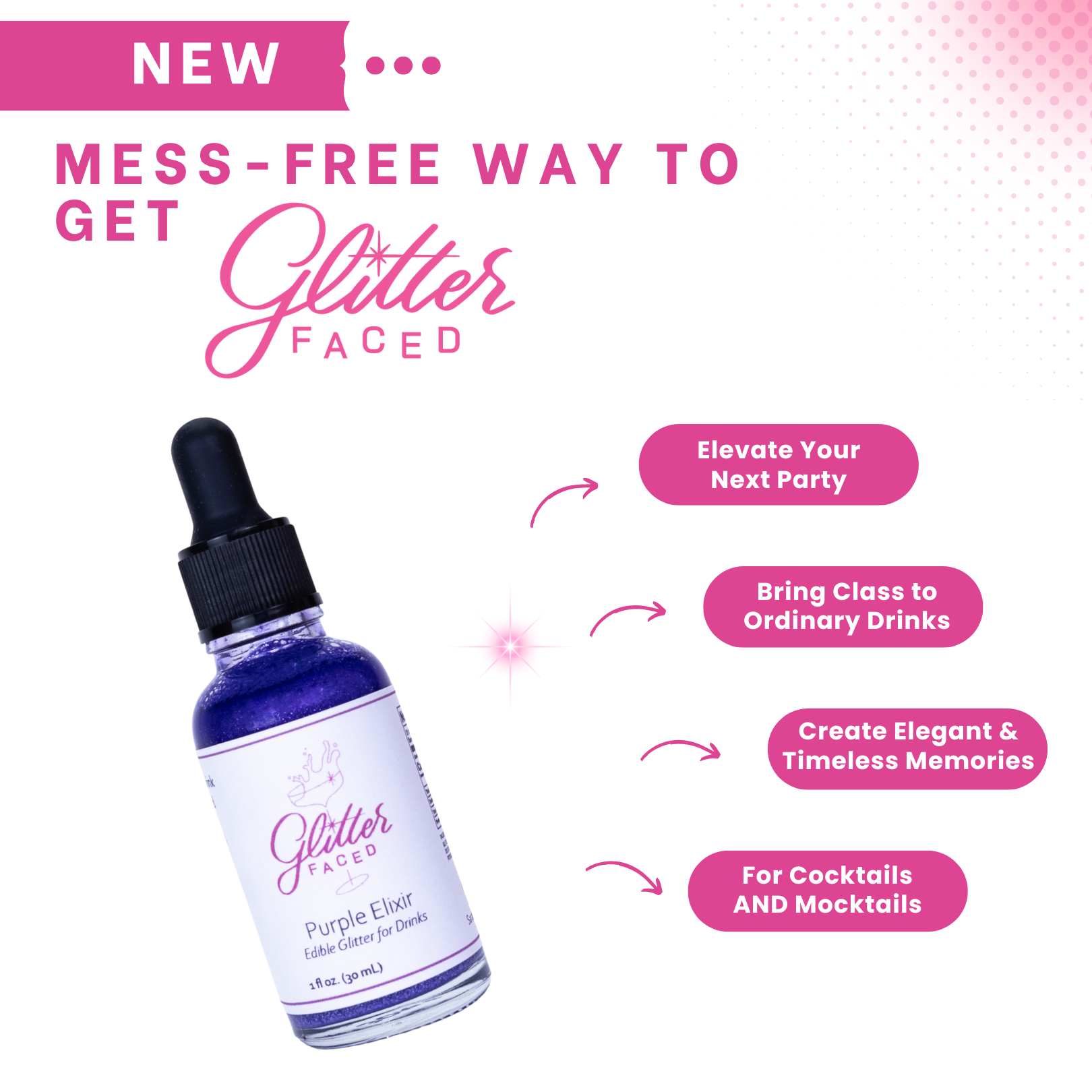 Glitter Faced - Wholesale Cocktail Mix/Syrup - Purple - Edible Glitter For Drinks & Cocktails1