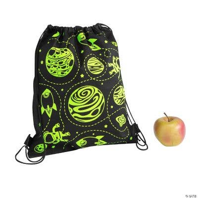 Fun Express - Wholesale Drawstring Bag - Unisex - GID SPACE DRAWSTRING BACKPACK ASST