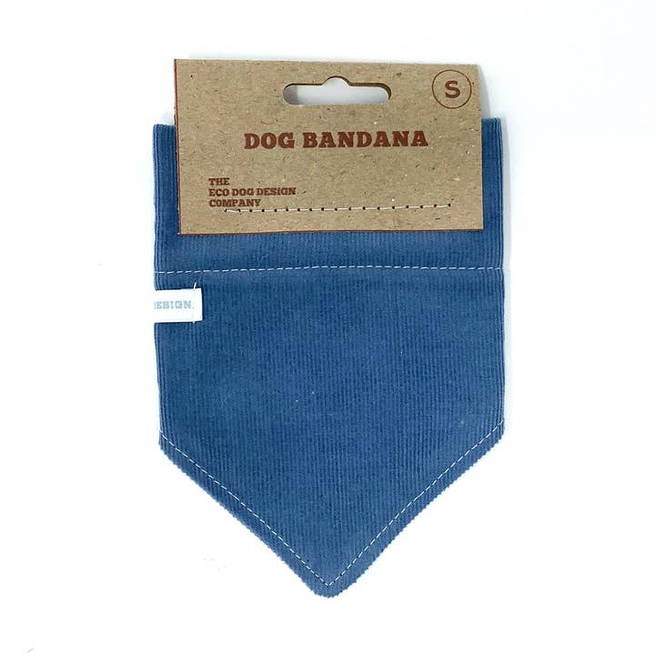 Sky Blue Corduroy Slip-On Collar Dog Bandana for wholesale by EcoDogDesigns