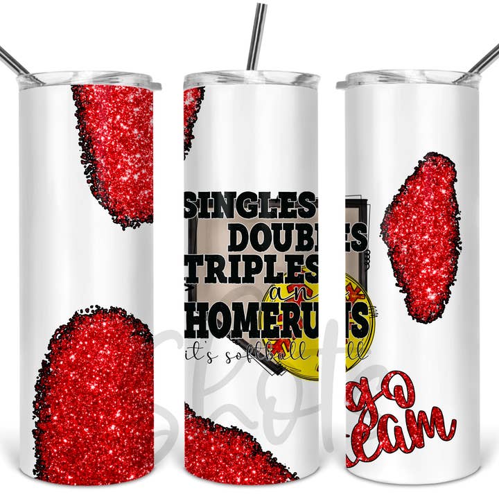 Singles Doubles Triples Softball Tumbler for wholesale by Hello Sunshine Boutique