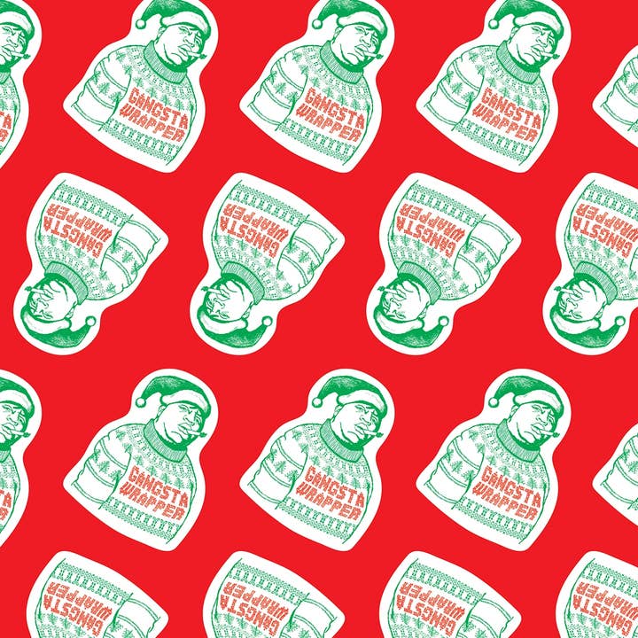Smitten Kitten - Wholesale Wrapping Paper Roll - Gangsta Wrapper Biggie Gift Wrapping Paper Roll of 3 Sheets