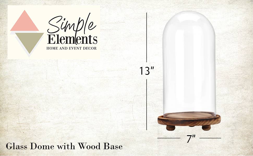 Portofino International Trading, USA - Wholesale Decorative Tabletop Object - Glass Dome with Wood Base 13" Tall3
