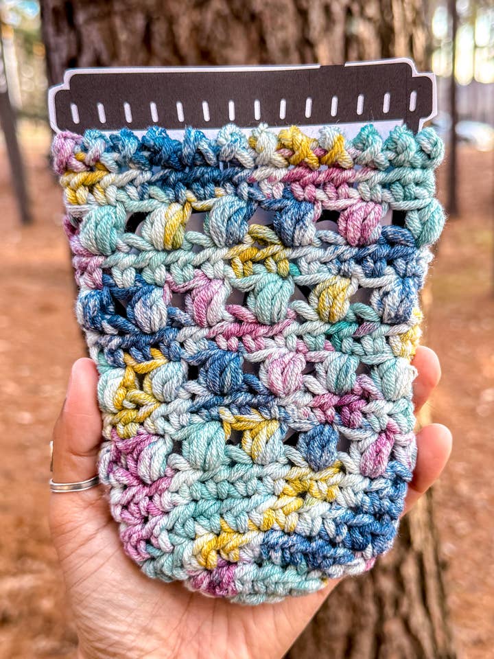 Minimalist Cup Cozy - Iced Coffee Crochet Cozy - Fruity for wholesale by WanderlustBee