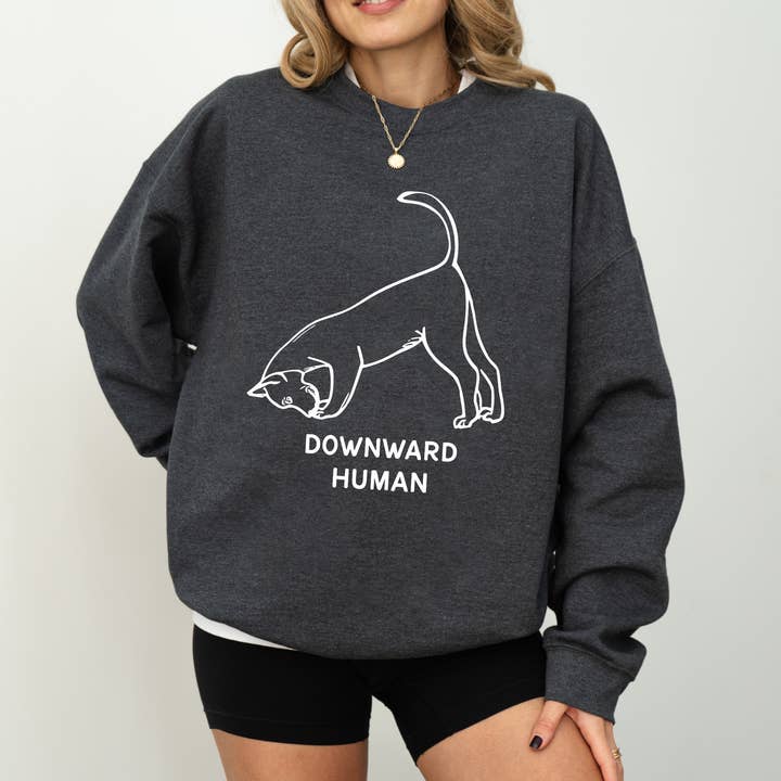 Sudadera Humana Hacia Abajo - Jersey de Yoga para Perros - Regalo Divertido de Yoga para venta al por mayor de Kite and Crest