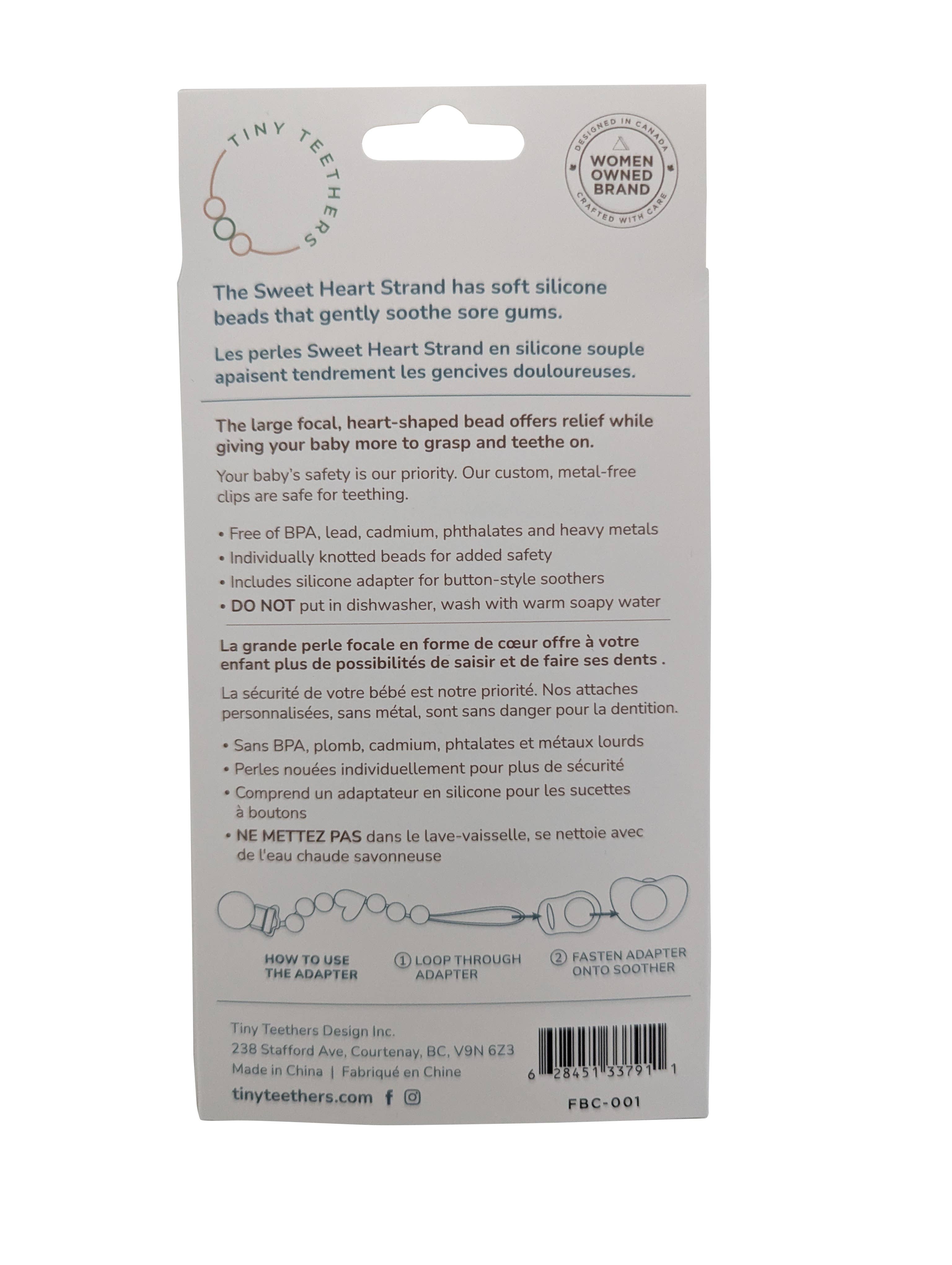 Tiny Teethers - Wholesale Pacifier Clip - Baby - Sweet Heart Strand Pacifier Clip3