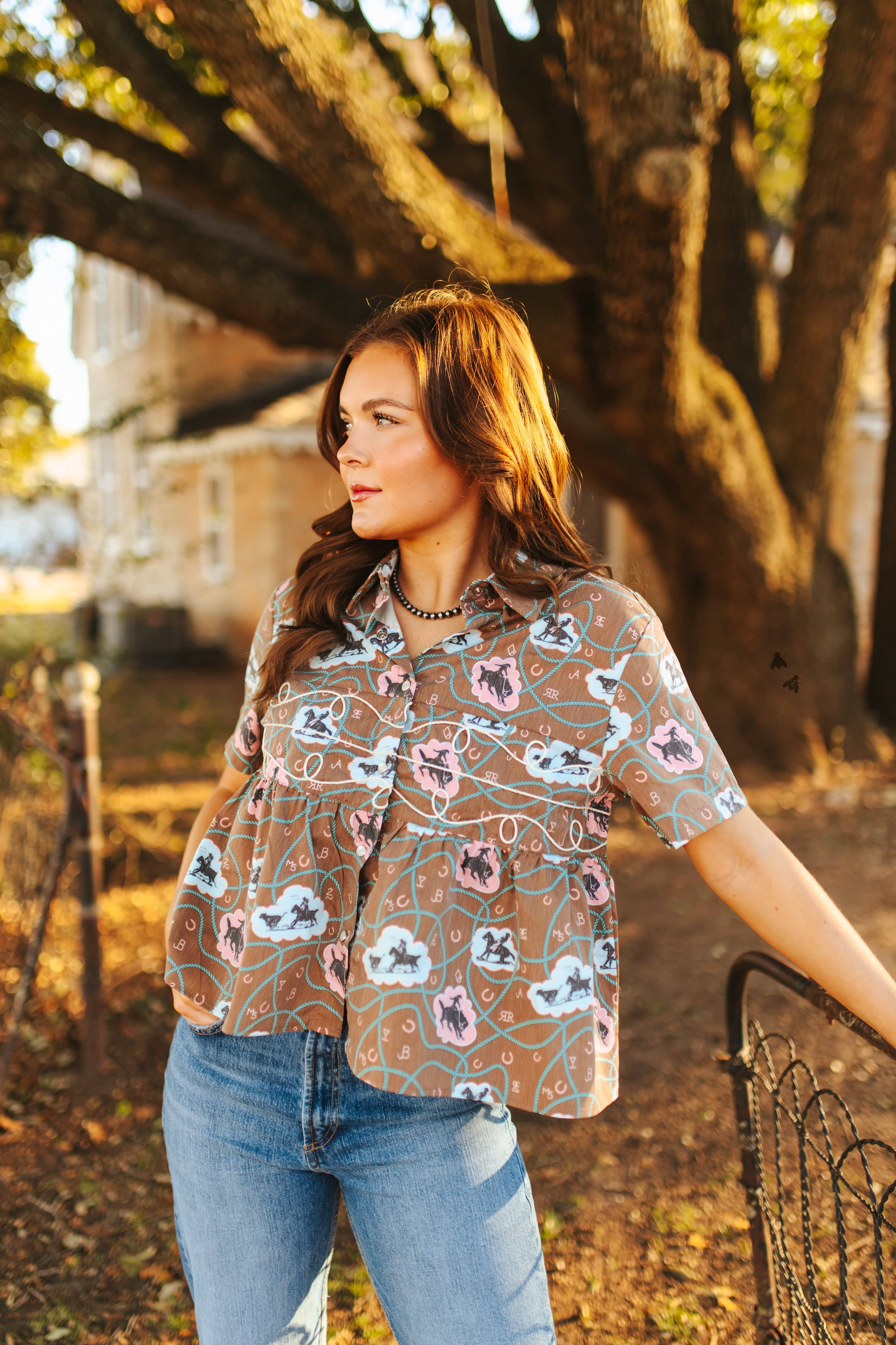 2 Fly Co - Wholesale Button Down Shirt - Women's - LOOPTY LOU *BUBBLE BRONC4