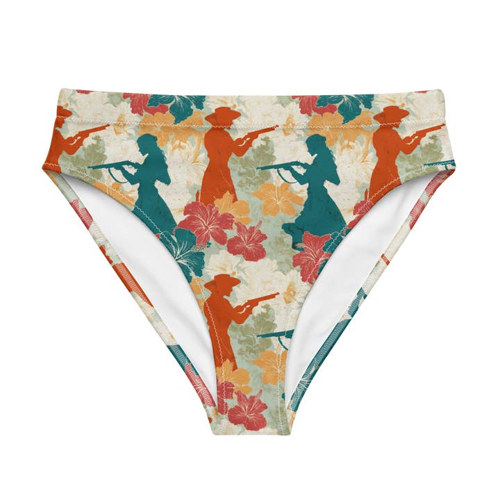 Hibiscus Draw: Gunfighter Showdown Højtaljet Bikiniunderdel for engroshandel hos Texas Eclipse Outfitters