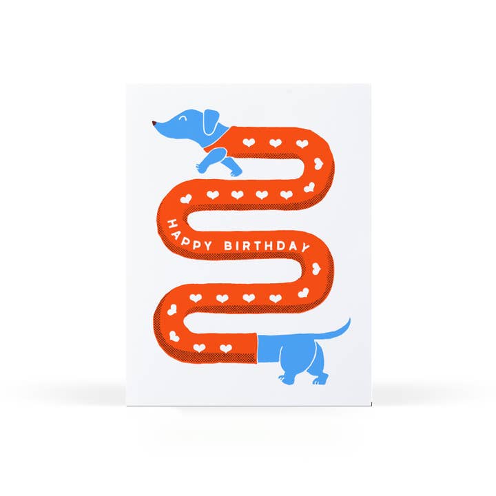 Sweet Bippy Press - Wholesale Birthday Card - Wiener Dog Birthday Greeting Card