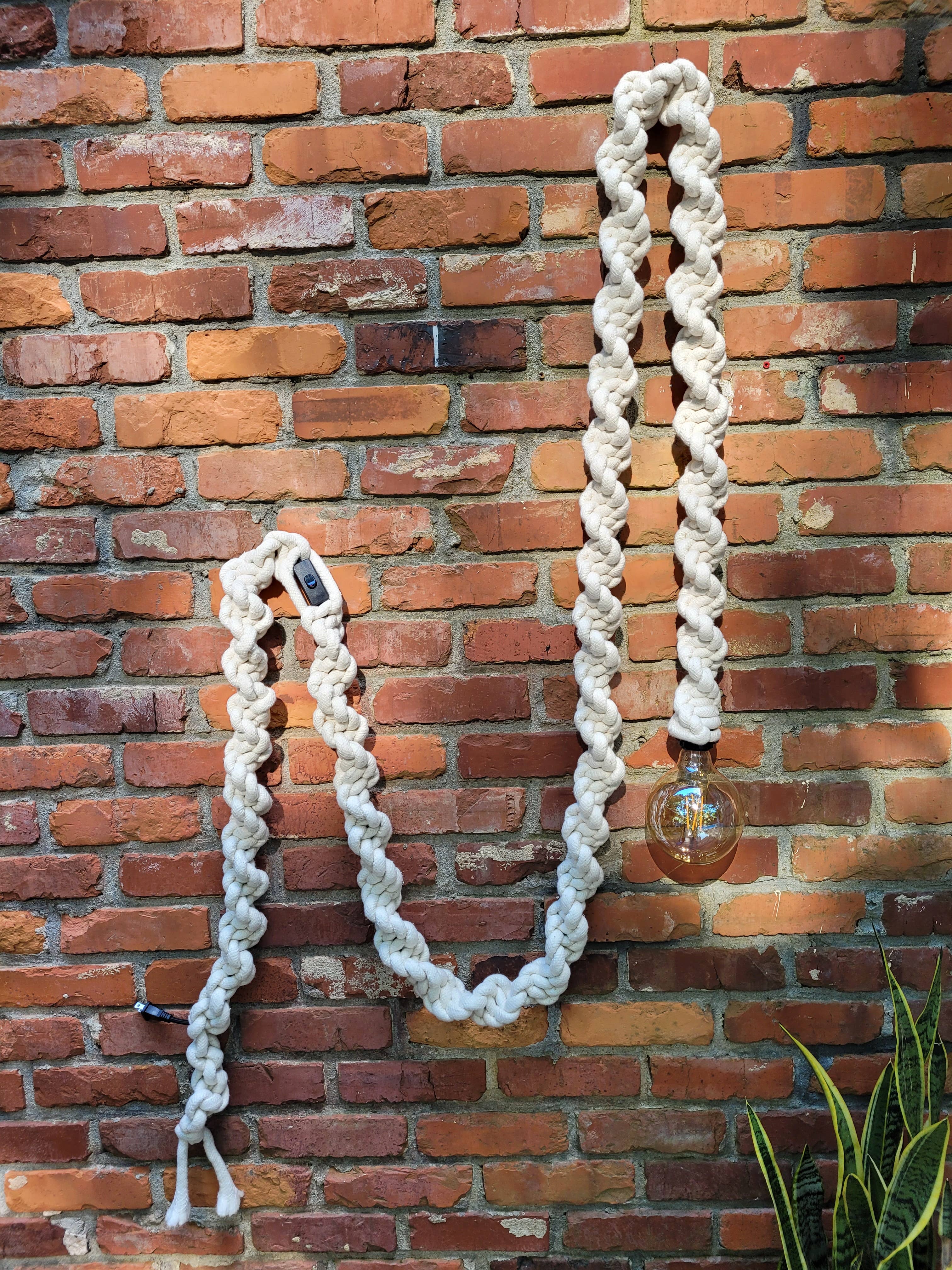 Good to Know You - Wholesale Chandelier/Hanging Light - 12ft Macrame Pendant Light - Thin  White2