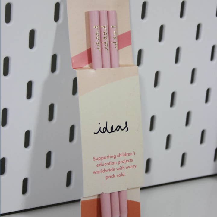 VENT for Change – wholesale Pencil – Pencils Pack of 3 recycled - Ideas Cream & Carnation1