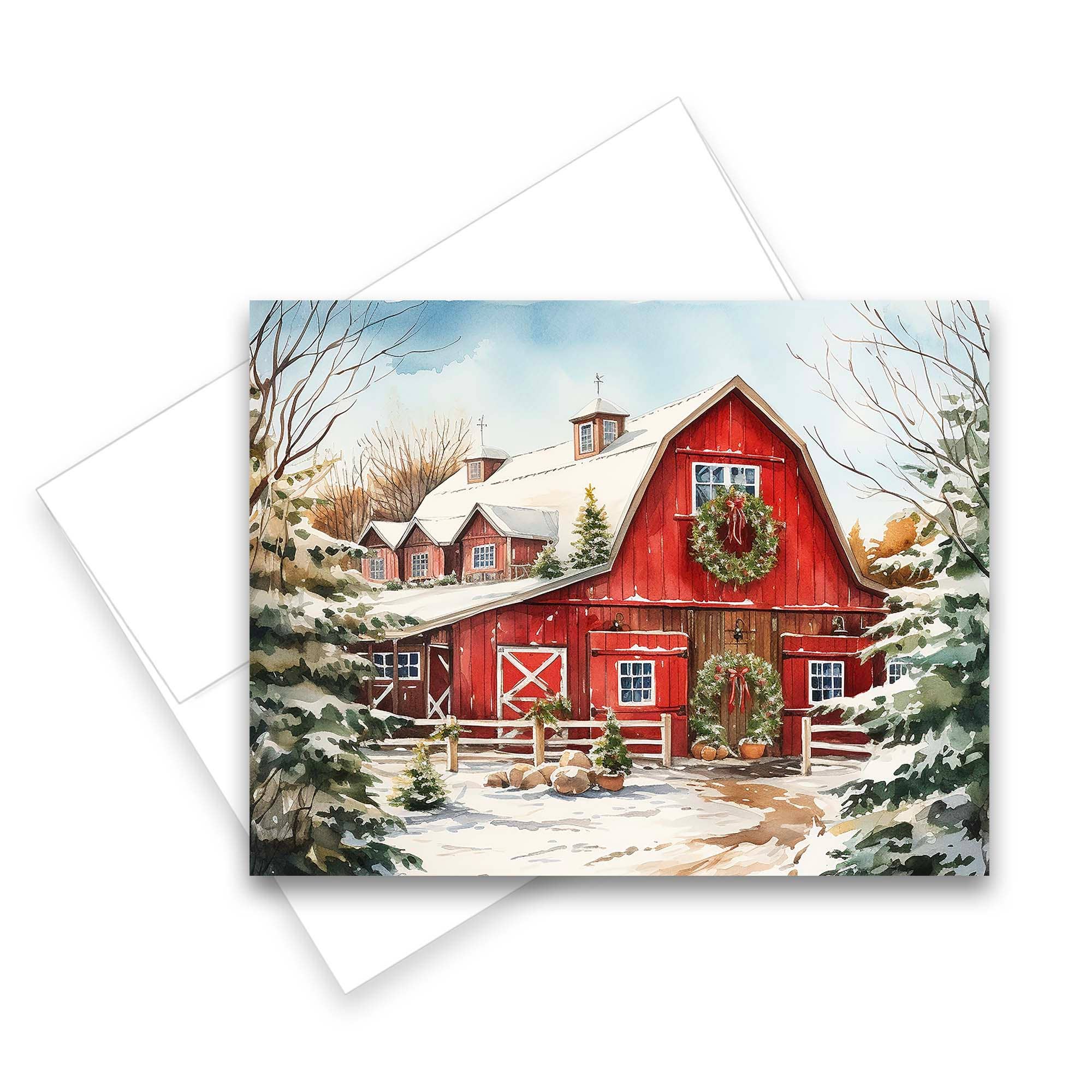 Aria Rae - Wholesale Christmas Card - Christmas Barn Greeting Cards, Set of 6, Blank Notecards4