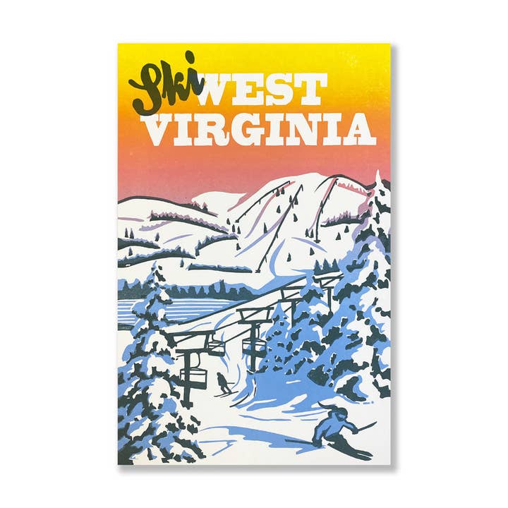 Ski West Virginia - 11" x 17" for wholesale by Base Camp Printing Co.