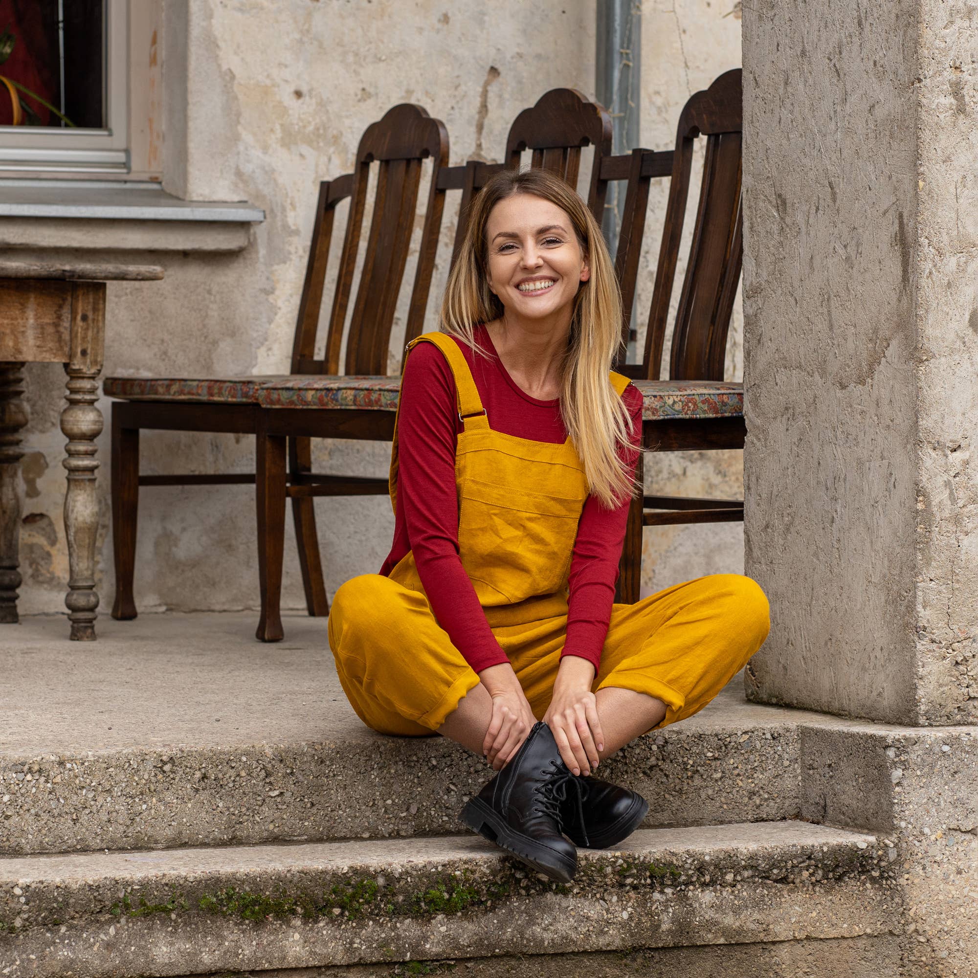 menique - Wholesale Jumpsuit - Women's - 100% Linen Dungaree Jumpsuit Nicci - Casual Overall Romper2