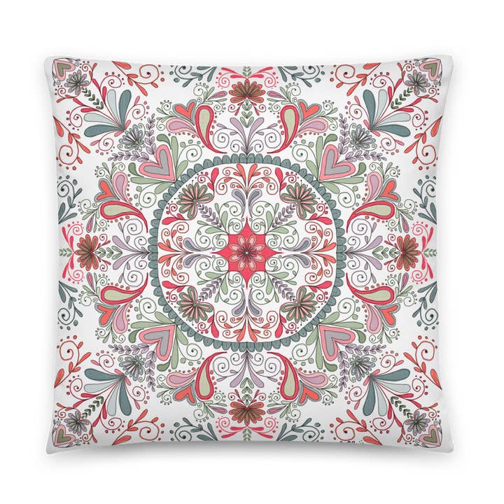 Spring Mandala Pillow for wholesale by Printed Hugs