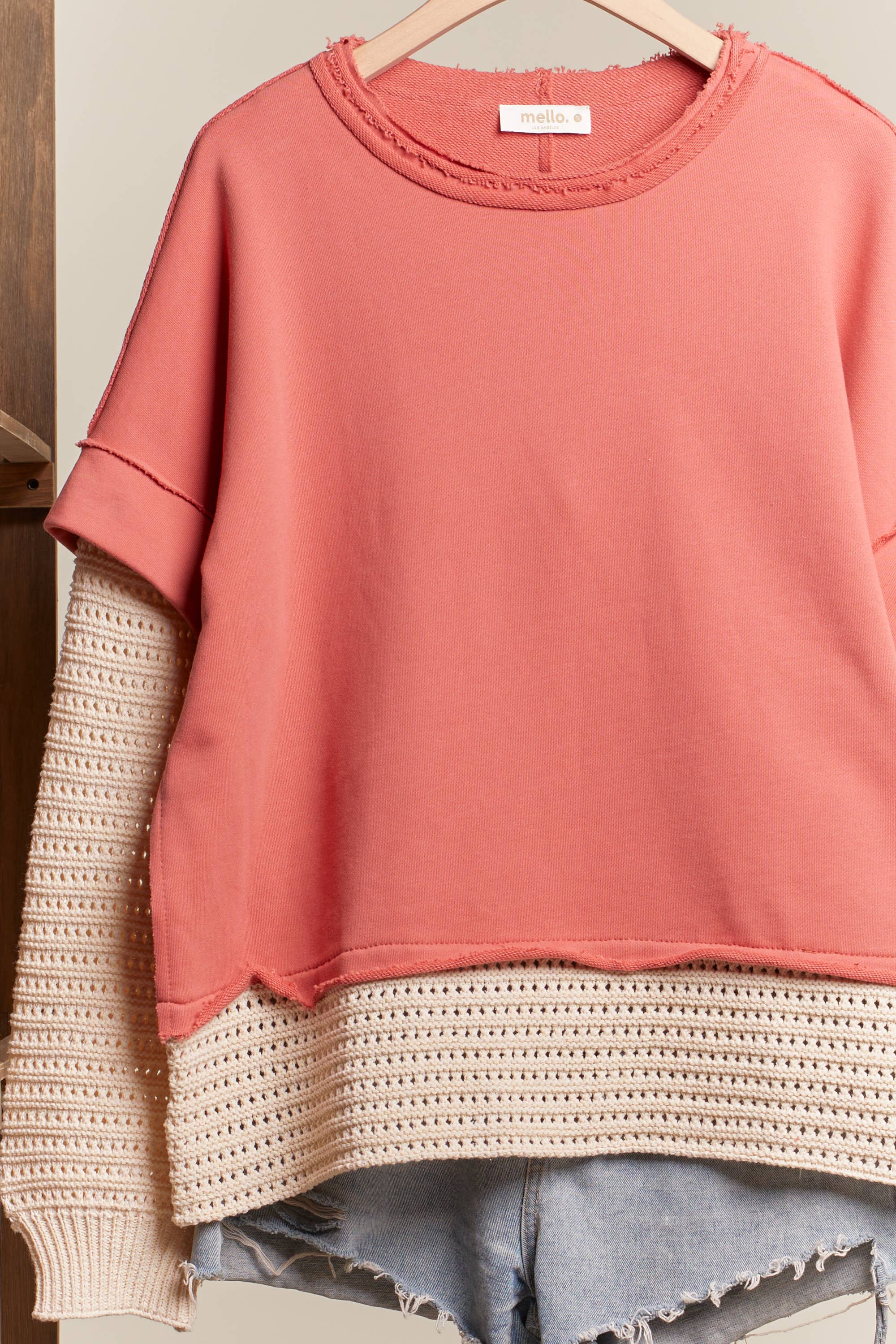 Mello. - Wholesale Knit Sweater - Women's - Washed Layered Knit Sweater8