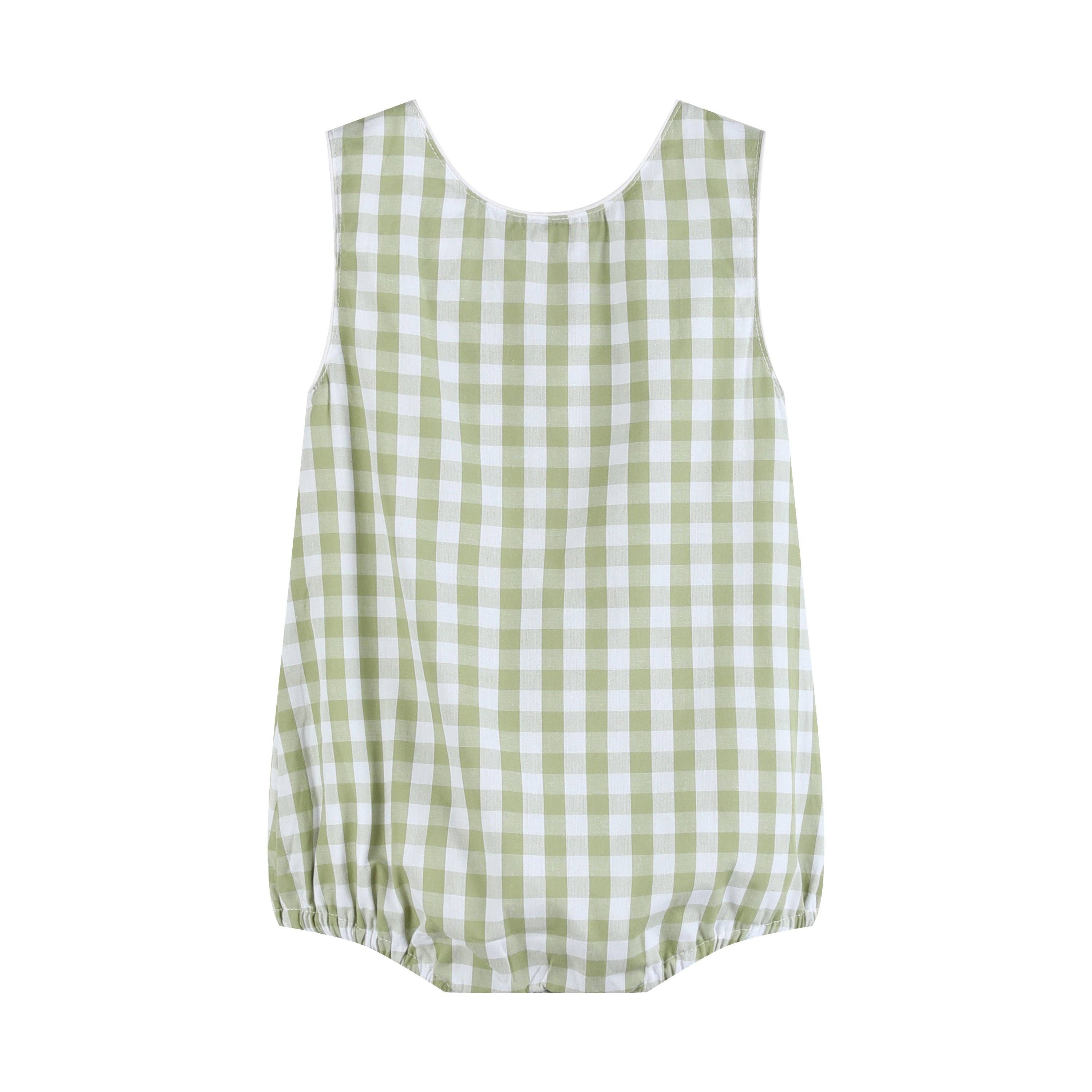Lil Cactus - Vente Body (sans pieds) – bébé - Barboteuse à carreaux vichy vert sauge classique1