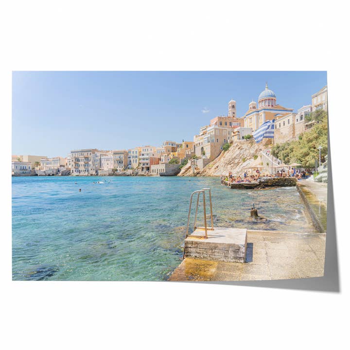 Panoramautsikt över Syros | Konstfotografiutskrift för wholesale av Natasha Riha Photography