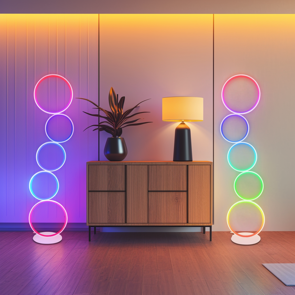 VIVZONE - Wholesale Floor Lamp - RGB LED Circular Floor Lamp Ring Standing Lamp2