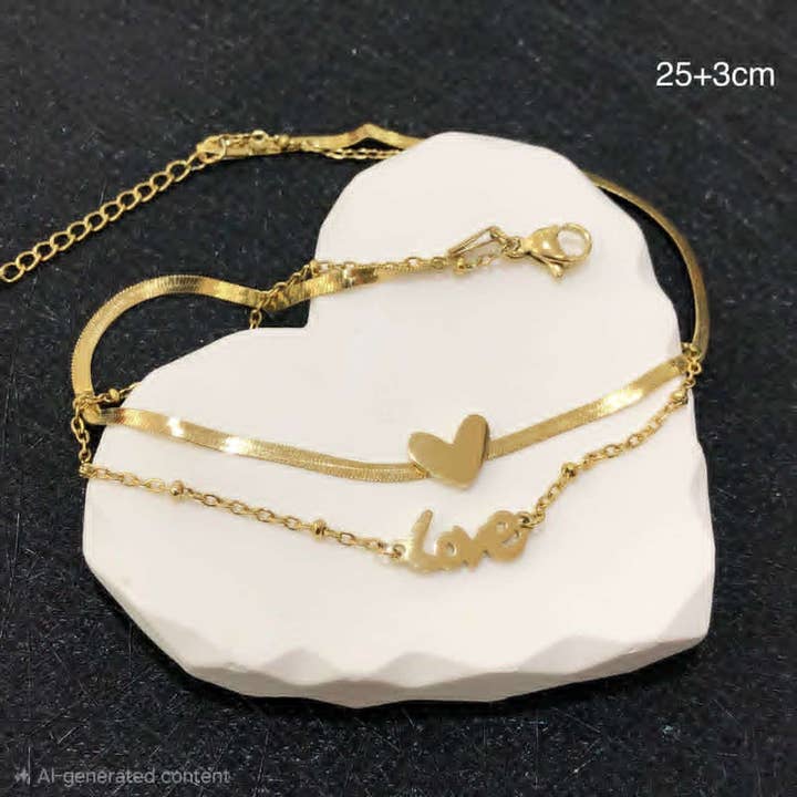 Bracelet de cheville Love xp Acier inoxydable pour la vente par Angelica Arteaga