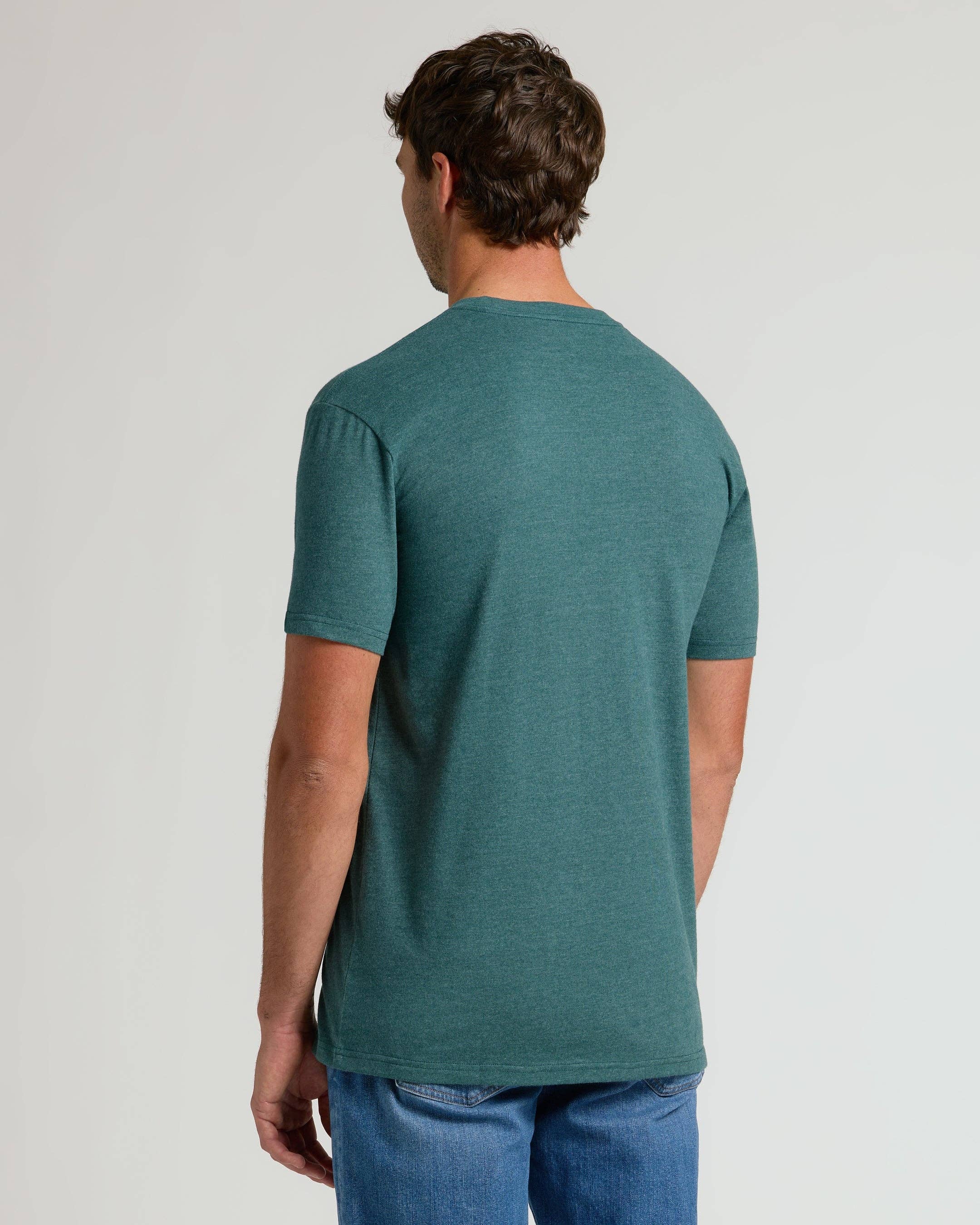 True Classic - Wholesale T-Shirt - Men's - Heather Seafarer Tall Straight Hem Crew Neck T-Shirt2