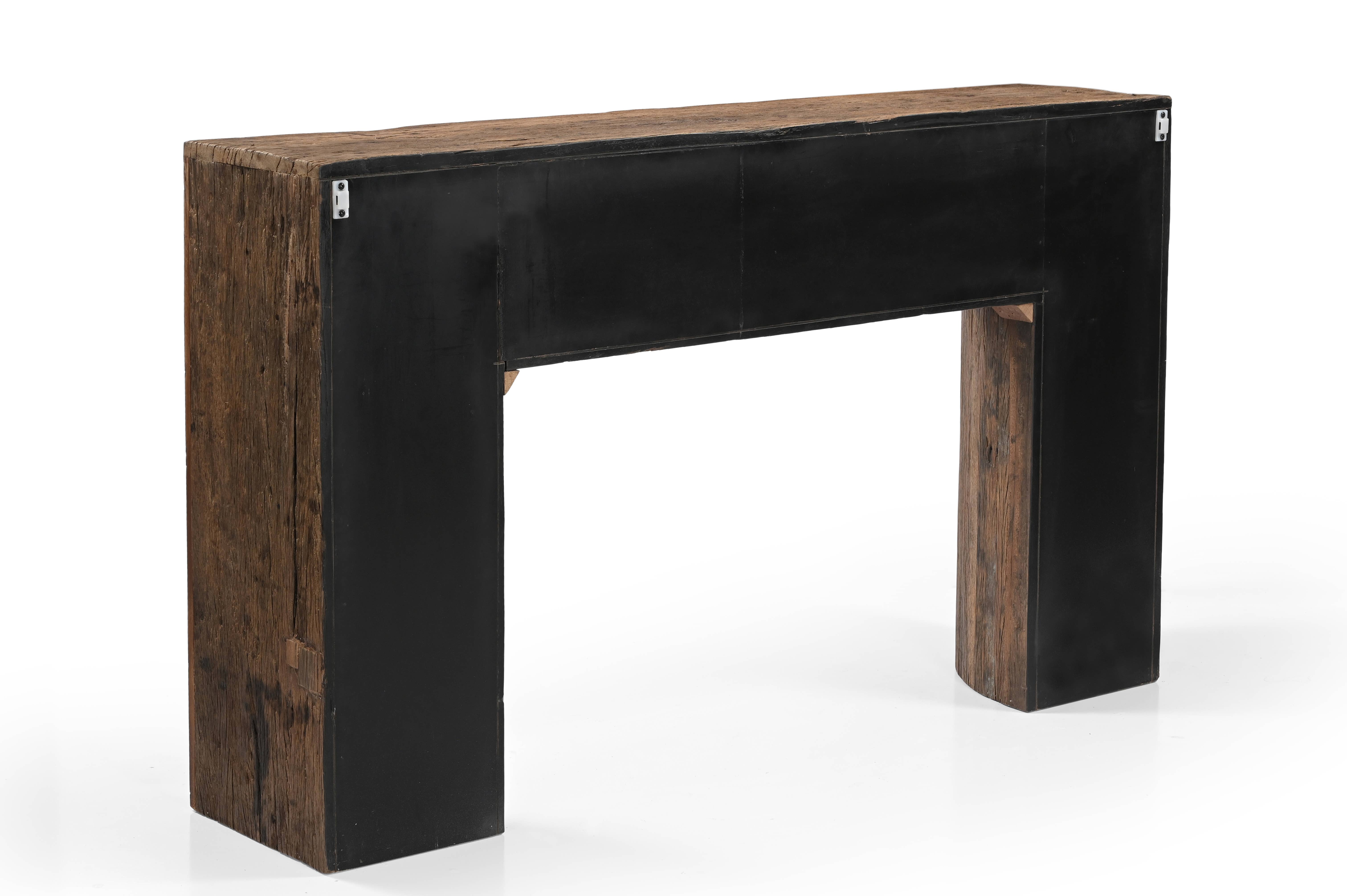 Wood Strips Console Table Natural H 35.5" & L 59" for wholesale on Faire4