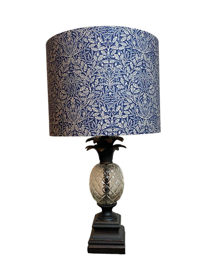 William Morris Mineral Pure Acorn Ink Handmade Lampshade for wholesale by LouSeal Handmade Lampshades