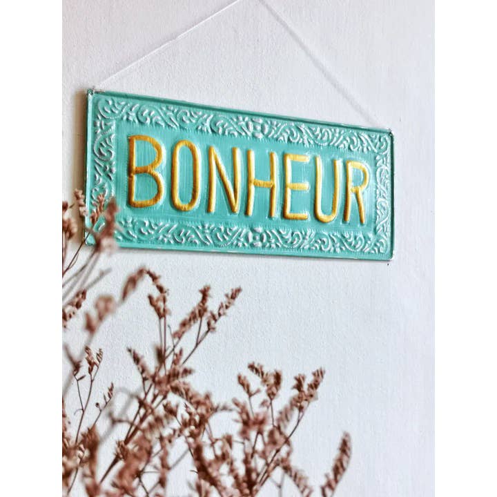 Nayda Diaries - Wholesale Sign - BONHEUR metal decorative plate
