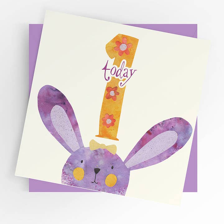 Alder 1 pige kort, Kaninkort for engroshandel hos Under the Willow Tree