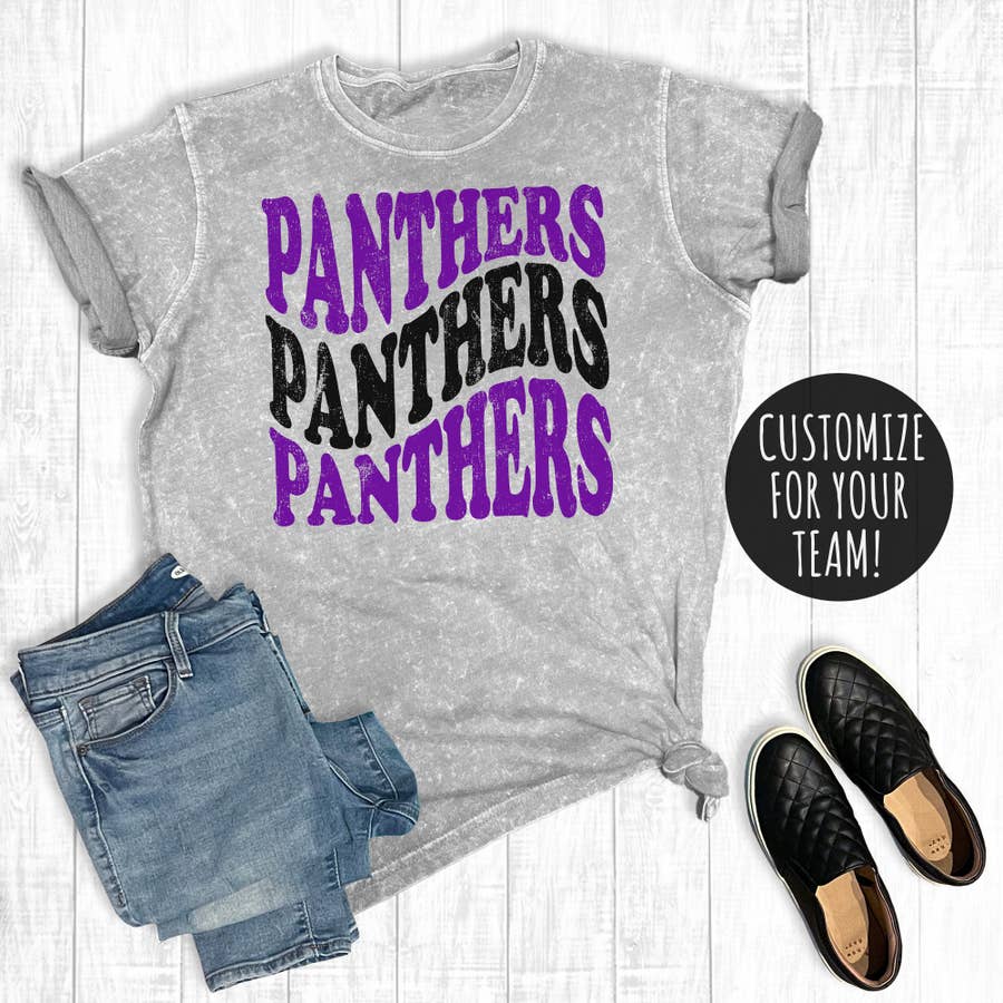 Retro Panthers Mascot, Unisex School Spirit, Panther Sports T-Shirt