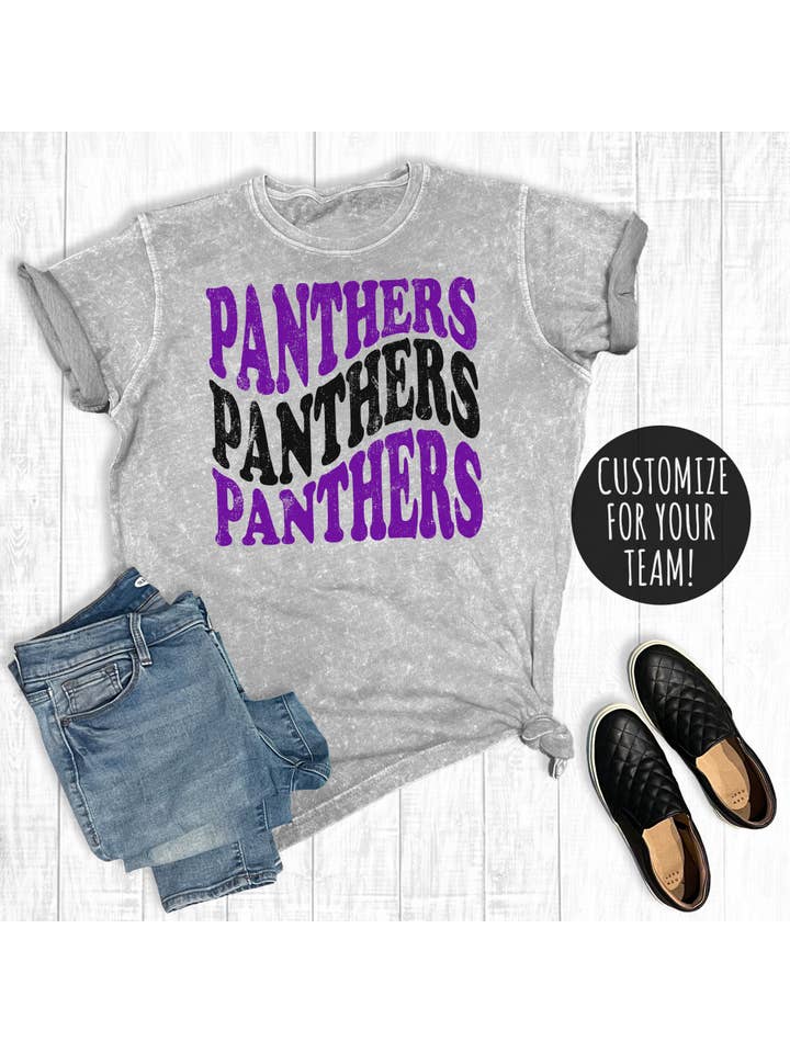 Custom Spirit Wear Retro Mascot Name Mineral Graphic Tee for wholesale on Faire