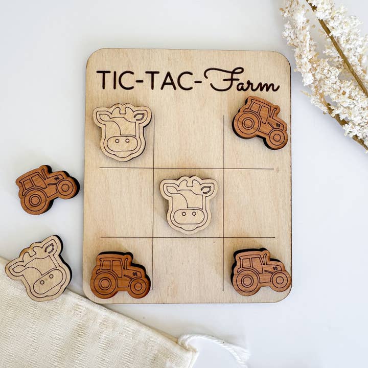 Farmer Gift - Mini Tic-Tac-Toe Game for wholesale by Birch House Games & Gifts