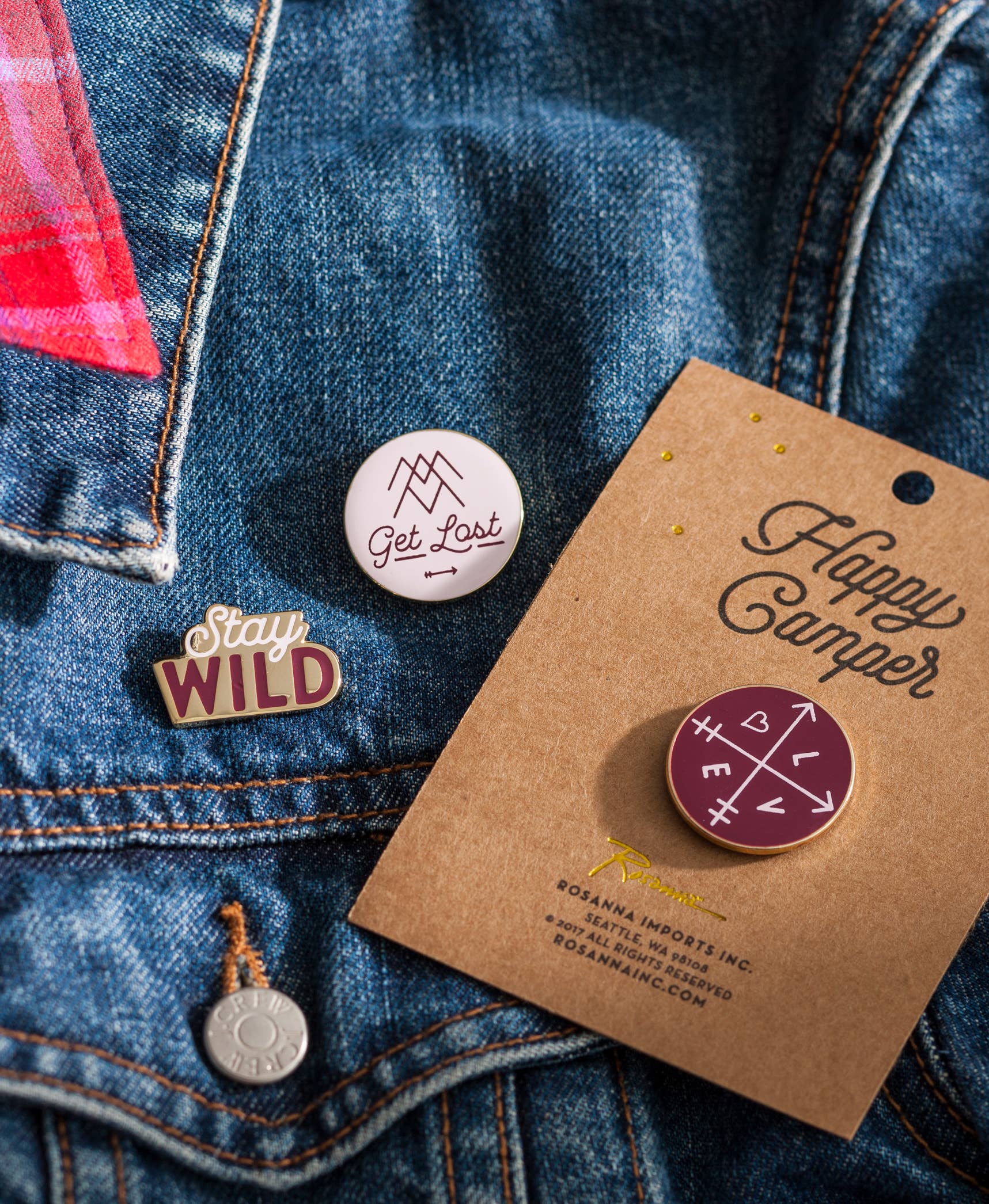 Rosanna - Wholesale Lapel Pin/Button - Happy Camper Pin Get Lost1