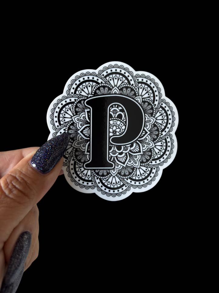 Bokstaven P Vinylklistermärke för wholesale av I Will Cut You Creations