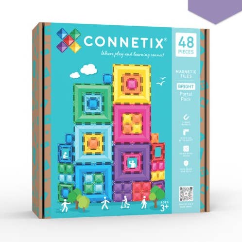 CONNETIX Magnetic Tiles Bright Portal Pack, 48 Pieces for wholesale by CONNETIX