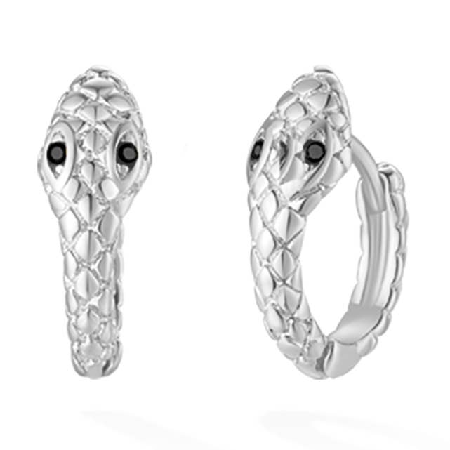 Ouroboros Serpent Huggies - Zilver voor wholesale door Glacier Mist