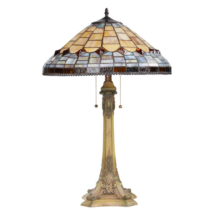 River of Goods - Wholesale Accent/Desk Lamp - 26.75"H Stained Glass Dome Shade Candlestick Table Lamp