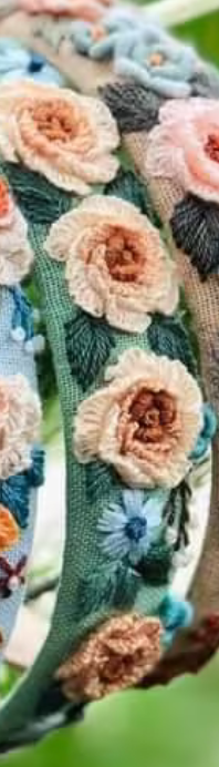 Quince Fables - Venta al por mayor Cinta para el pelo - Mujer - Diadema Bordada con Flores 3D, Colección Claire ✅5