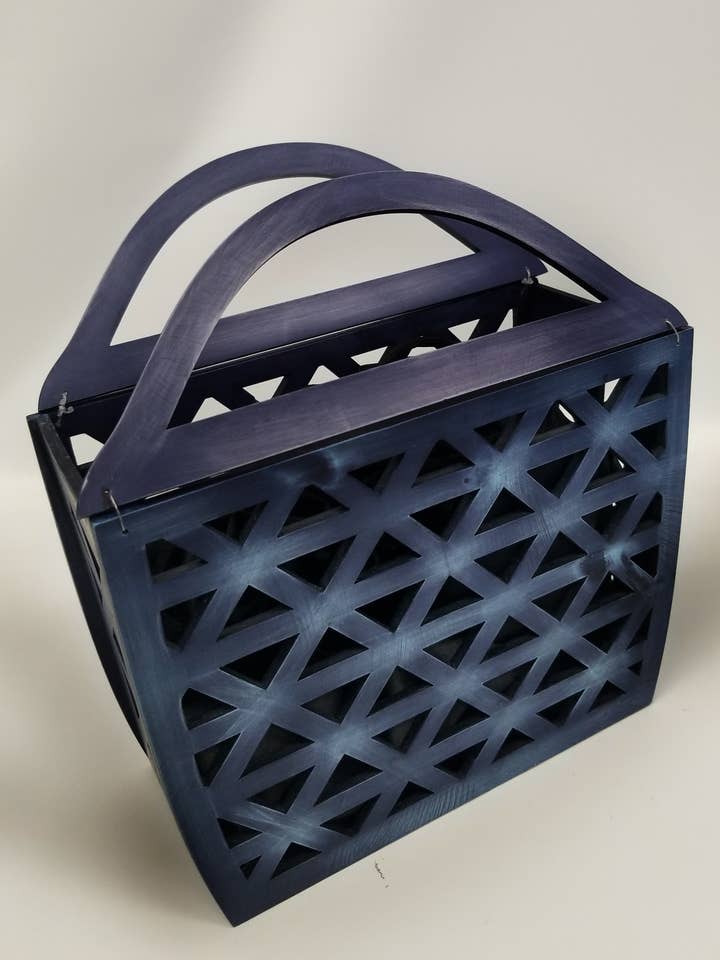 ACRYLIC BASKET BAG DENIM BLUE for wholesale by Ricki designs