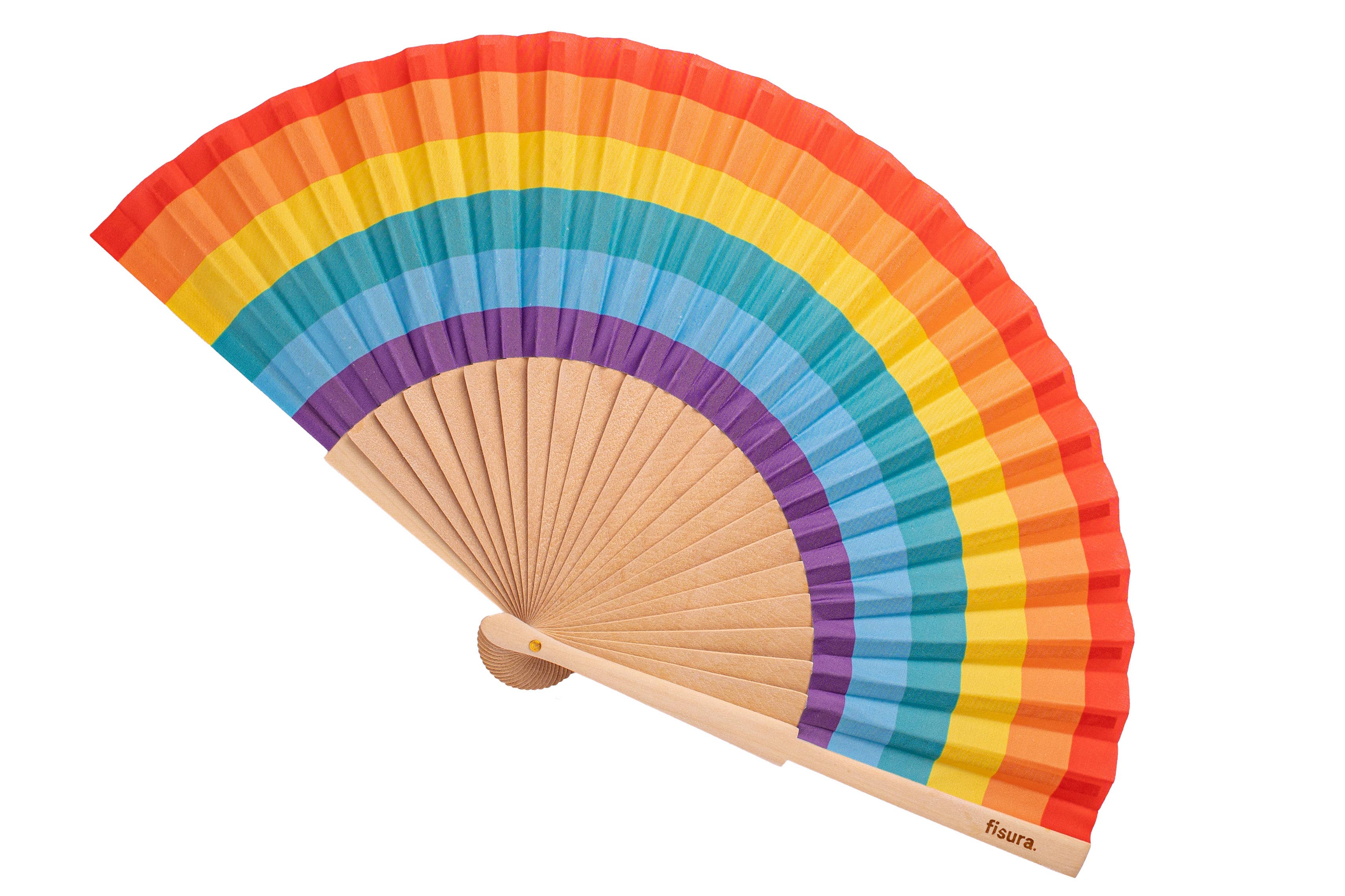 Fisura - Wholesale Handheld Folding Fan - “Rainbow” fan1
