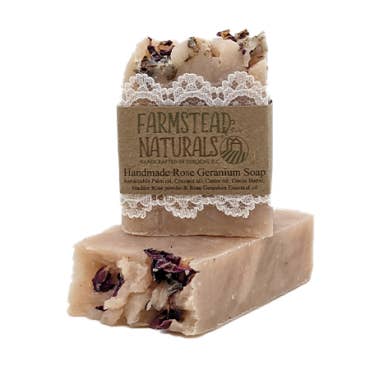 Handmade Rose Geranium Soap - Bulk - Farmstead Naturals for wholesale by Farmstead Naturals