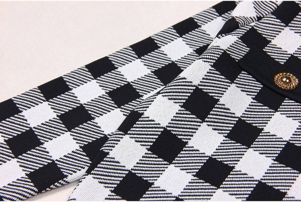 Productseeker - Wholesale Cardigan - Women's - JK071 Chic Plaid Cardigan Jacket - Autumn Essential32