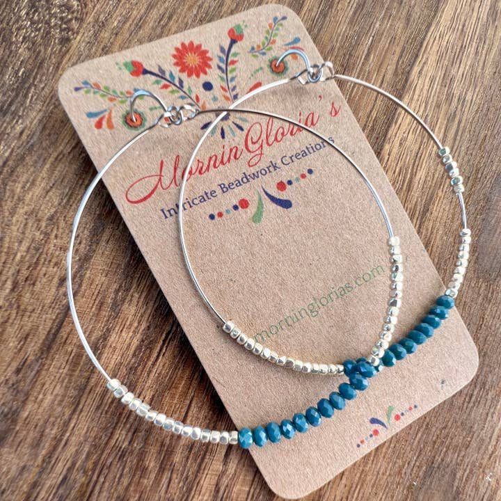 MorninGloria's - Wholesale Hoop Earrings - Crystal Beaded Hoop Earrings9