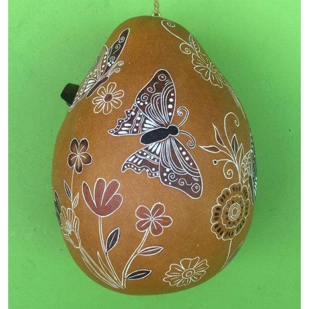 Lucuma Designs – wholesale Fågelholk – Fjäril - Kalebass Birdhouse - Naturligt hantverk1