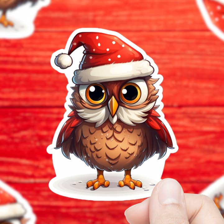 Autocollant Holiday Owl pour la vente par Mystical Clarity
