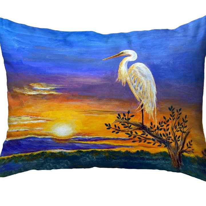 Almohada sin cordones Egret Sunset II para venta al por mayor de Betsy Drake Interiors