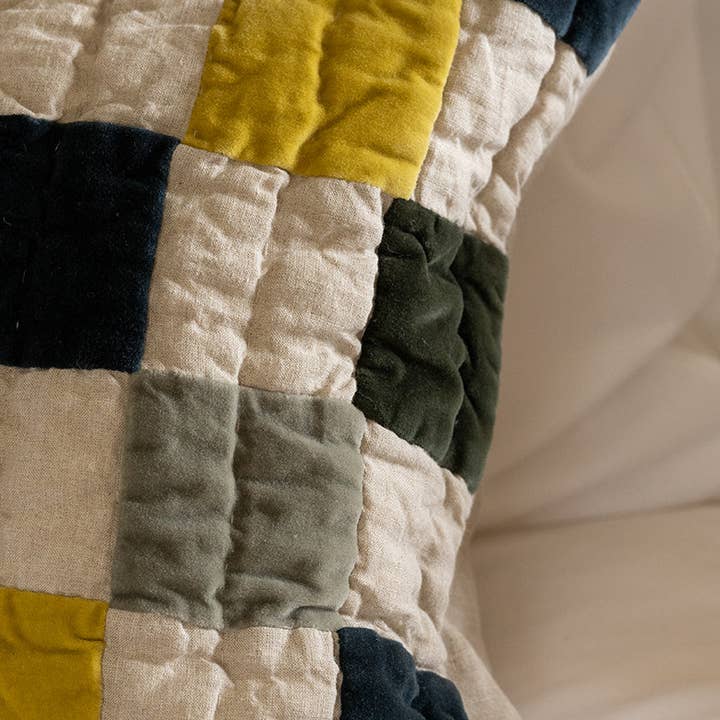 Velvet Remnant Patchwork Cushion Cover Rectangular for wholesale on Faire4